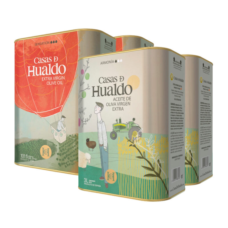 De Hualdo - Aceite de oliva virgen extra pack mixto sensación y armonía