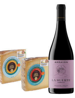 Pack 2 Cuñas Manchegos De Hualdo Mi + Vino Arrayan
